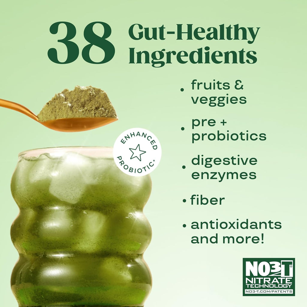 Bloom Nutrition Superfood Greens Powder, Digestive Enzymes with Probiotics and Prebiotics, Gut Health, Bloating Relief for Women, Chlorella, Juice Mix W/Beet Root Powder, 30 SVG, Orange Passionfruit