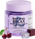 Relax Soft Chews with Magnesium Glycinate & Citrate, KSM-66 Ashwagandha + L-Theanine to Support Stress Relief, Cortisol Levels, Mood & Healthy Sleep Cycles, Blackberry Lemonade (30 Chews)