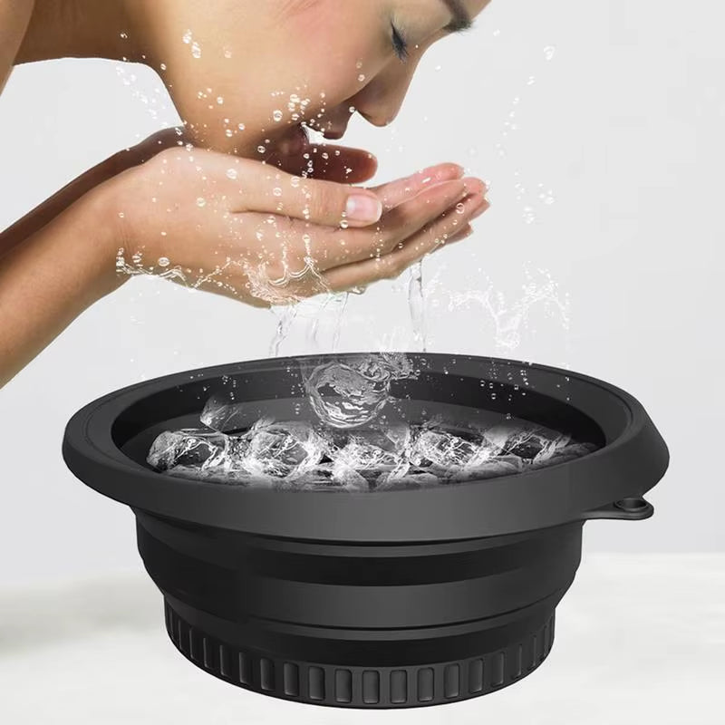 Protable Face Ice Bath Bowl for Facials Plunge Dipping Face Folding Ice Facials Washbasin Facials Skin Care Tool for Home Travel