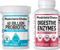 Physician'S Choice Gut Health Bundle: 60B Probiotic 30Ct + Digestive Enzymes 60Ct for Gut Health
