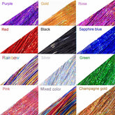 6Pcs Hair Tinsel Clip in 23.6Inch Glitter Synthetic Tinsel Hair Clip in Hair Tinsel Kit Heat Resistant Shiny Sparkle Fairy Hair