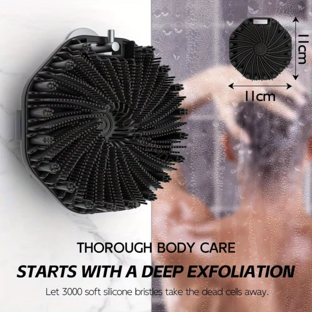 NEW Bath Soft Silicone Back Brush Bath Shower Sponge Scrubbing Brush with Handle Exfoliating Scrub Skin Exfoliating Brushes