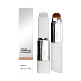 Color Changing Foundation Stick Brightens Concealer Stick Ouble Head with Brush Lightweight Moisturizing Brightening Cosmetics