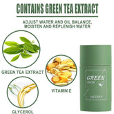 Green Tea Solid Cleansing Mask Acne Blemish Treatment Cream Blackhead Removal Natural Plant Formula Mild Skincare Solution