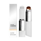 Color Changing Foundation Stick Brightens Concealer Stick Ouble Head with Brush Lightweight Moisturizing Brightening Cosmetics