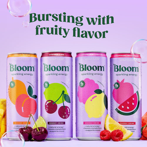Bloom Nutrition Sparkling Energy Drink, Variety Pack | Zero Sugar | 180Mg Caffeine | Antioxidant-Rich | 24 Pack