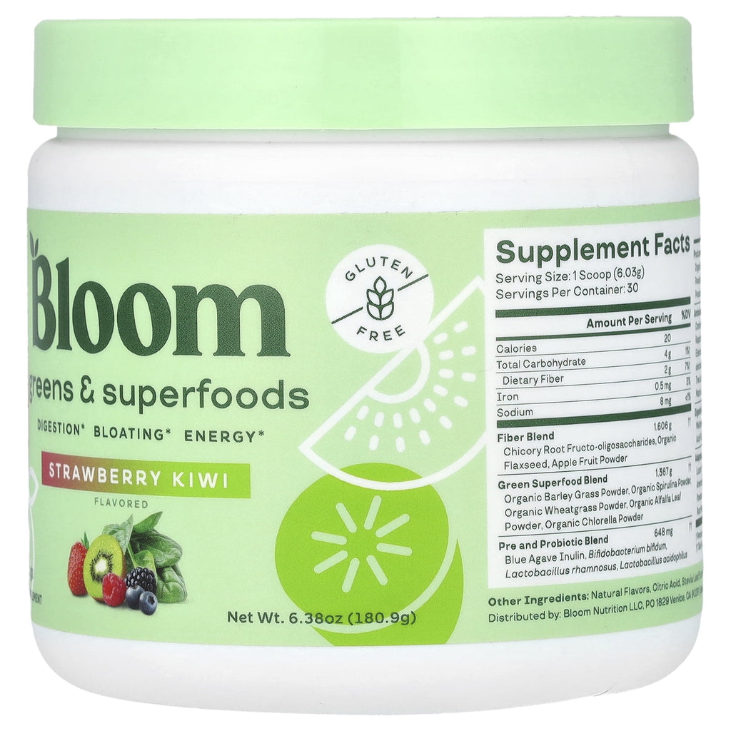 Delicious Strawberry Kiwi Greens & Superfoods Powder - 30 Servings of Daily Wellness