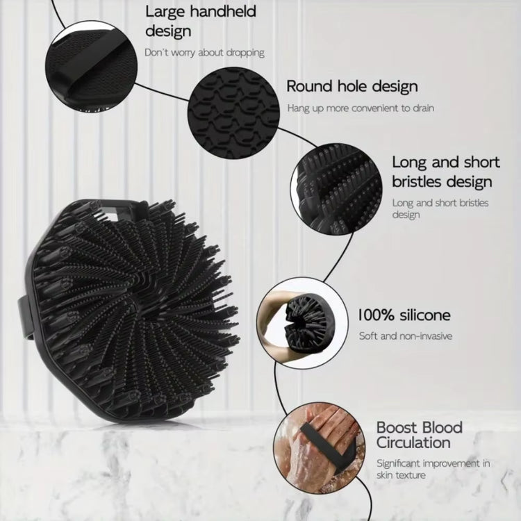 NEW Bath Soft Silicone Back Brush Bath Shower Sponge Scrubbing Brush with Handle Exfoliating Scrub Skin Exfoliating Brushes