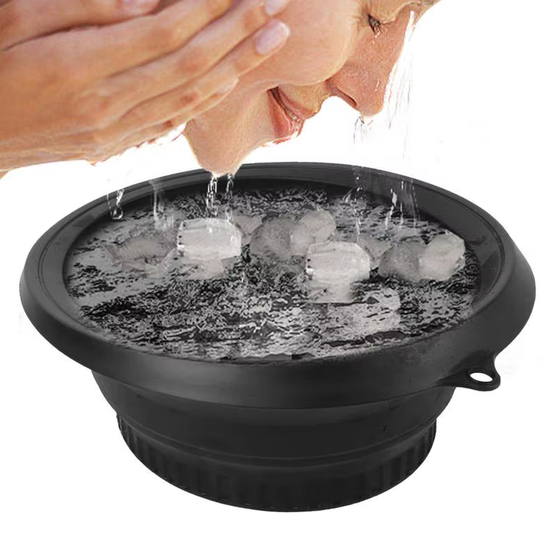 Protable Face Ice Bath Bowl for Facials Plunge Dipping Face Folding Ice Facials Washbasin Facials Skin Care Tool for Home Travel